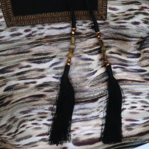 AMANDA WAKELEY Ocelot print silk boho top UK 8 US 4 S - Picture 9 of 9